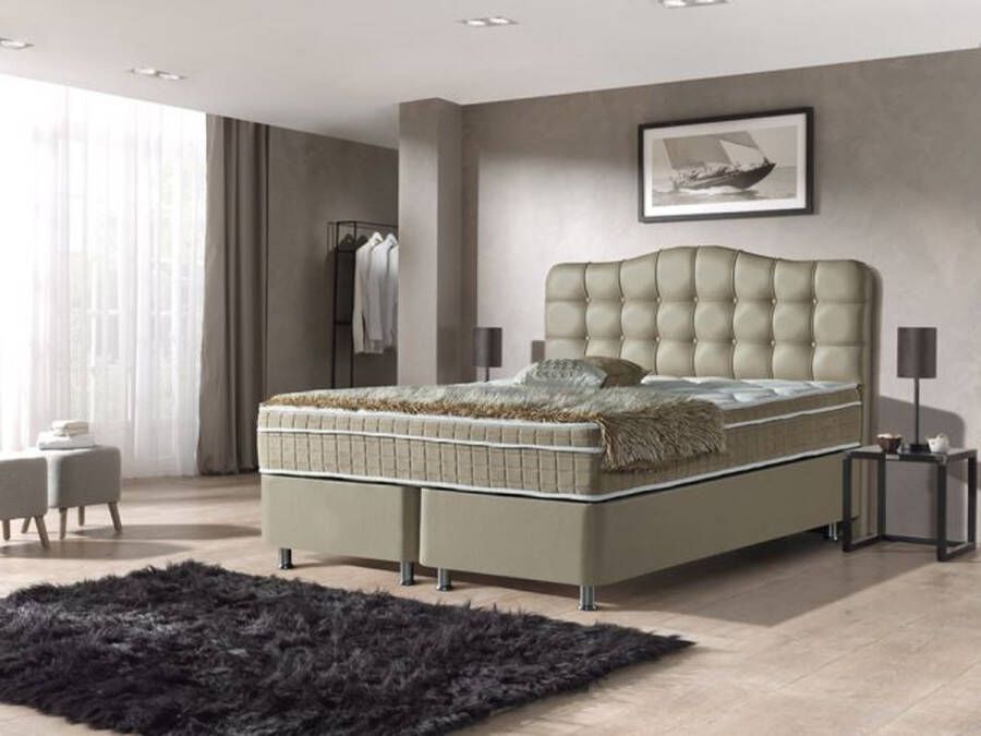 Adore Slaapcomfort Adore Dream Opberg Boxspring Marrakech 140x200 Taupe Hybrid top