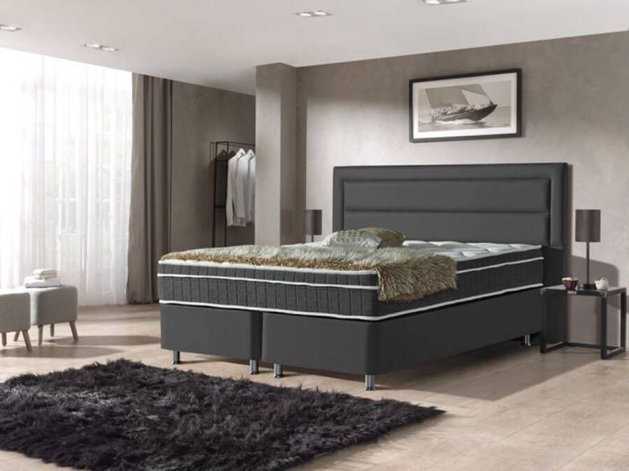 Adore Slaapcomfort Adore Dream Opberg Boxspring Saint Tropez 180x200 Zwart Hybrid top