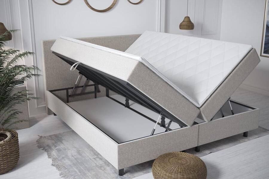 Adore Slaapcomfort Adore Opberg Boxspring Beige 180x200