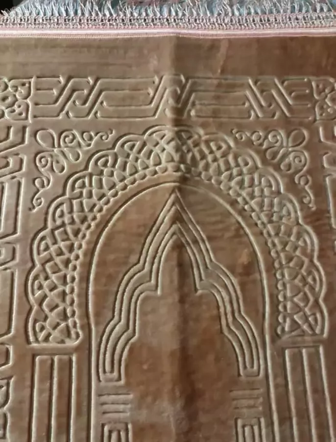 AEFTi pray mat size 80x120 cm tapie de priere assalam in bag roze tapijt voor gebed polyester wassen handwas 30o met kant Arabische motief