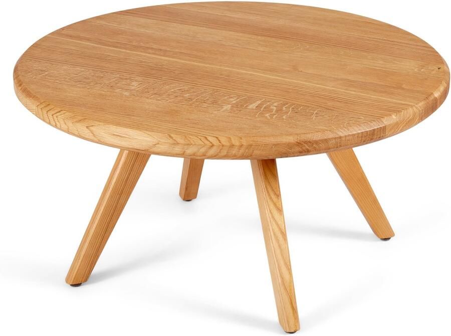 Aemely 'Carpenter' Handmade Salontafel Massief Eiken Naturel Rond 80cm