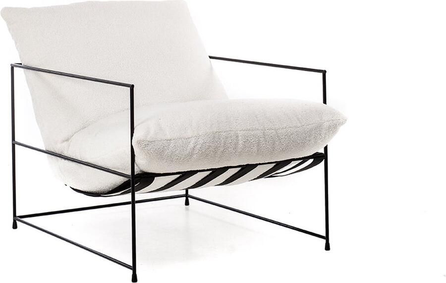 Aemely Fauteuil Elton Wit schaapjesstof - Foto 3