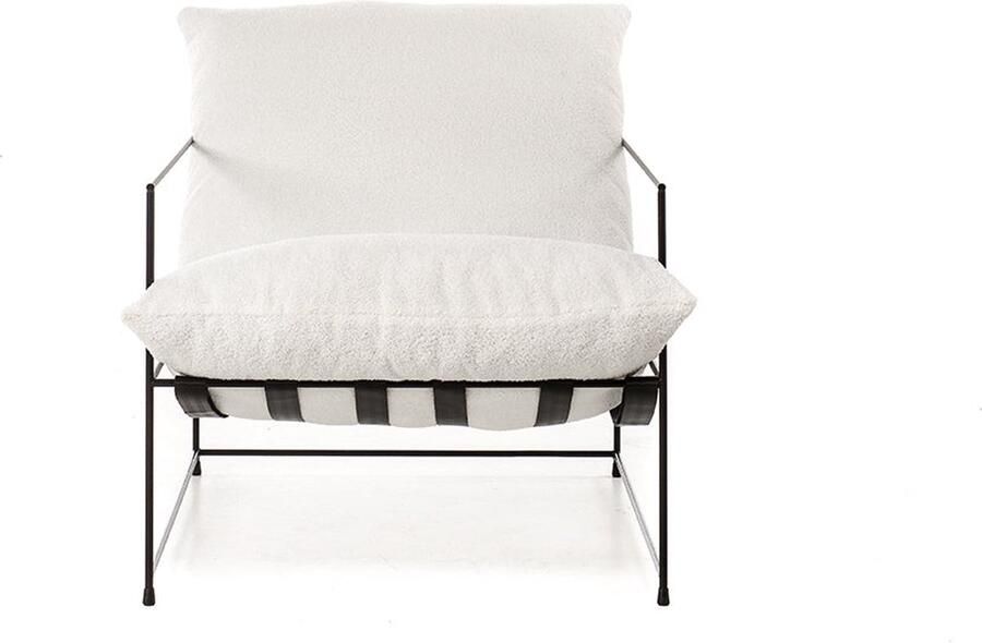 Aemely Fauteuil Elton Wit schaapjesstof