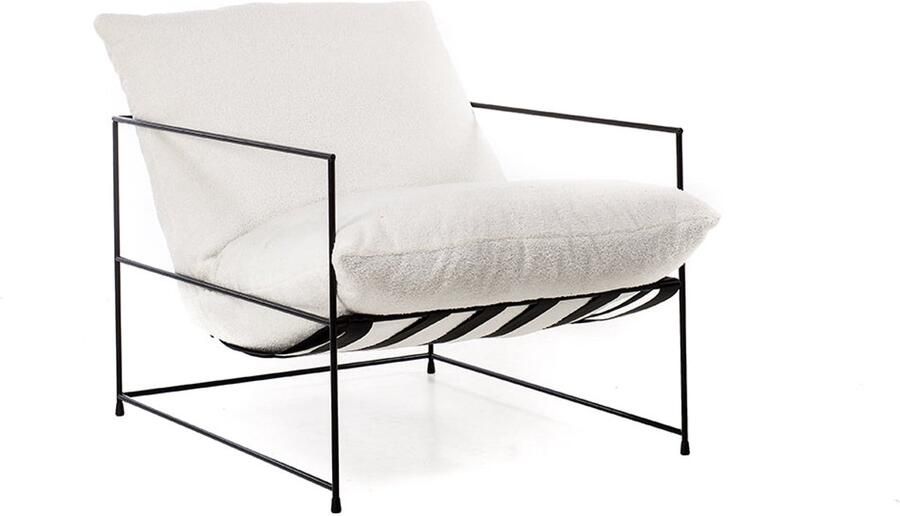 Aemely Fauteuil Elton Wit schaapjesstof - Foto 2