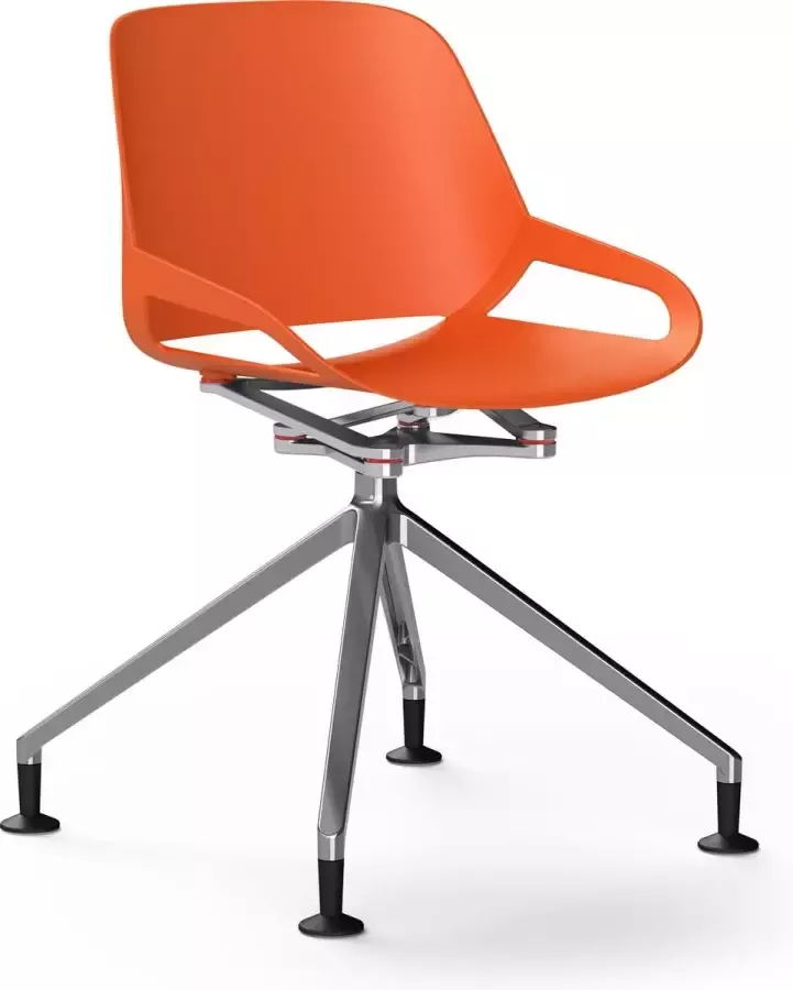 Aeris Numo voetkruis met gliders high gloss polished cinematics: high gloss polished seat shell: orange-red
