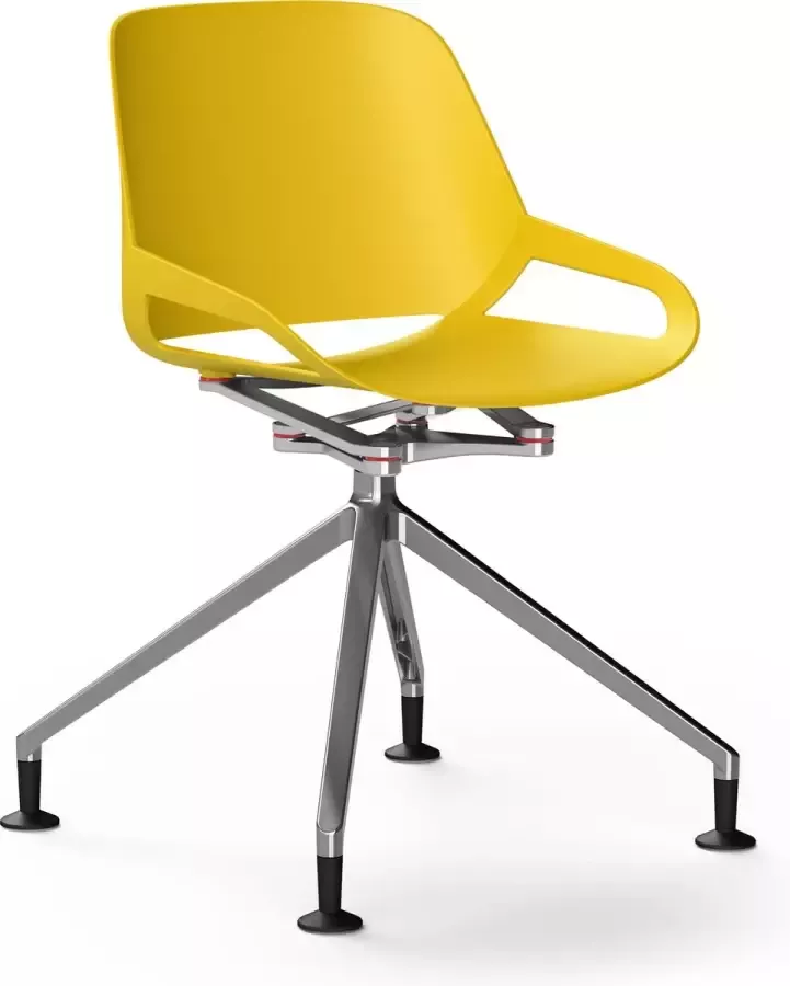 Aeris Numo voetkruis met gliders high gloss polished cinematics: high gloss polished seat shell: yellow