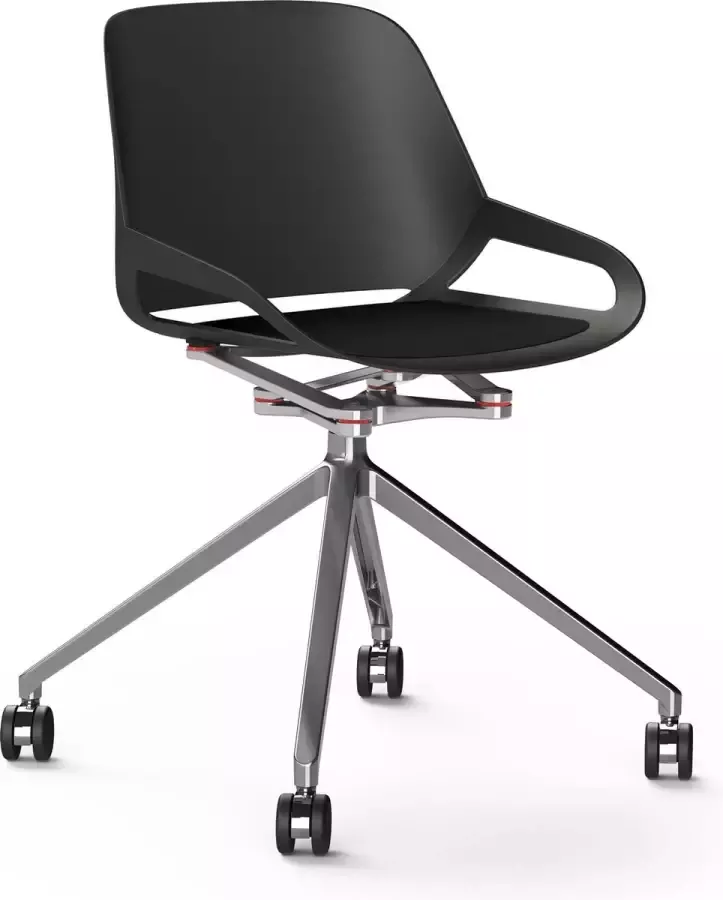Aeris Numo voetkruis met wielen high gloss polished cinematics: high gloss polished seat shell: black