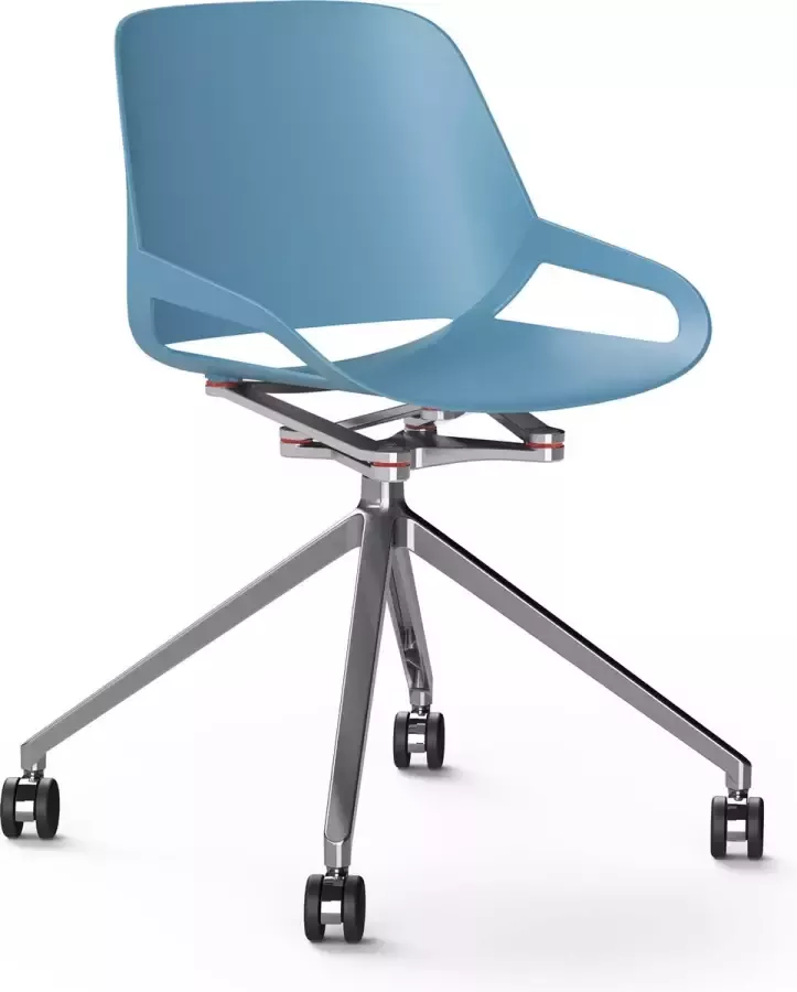 Aeris Numo voetkruis met wielen high gloss polished cinematics: high gloss polished seat shell: blue