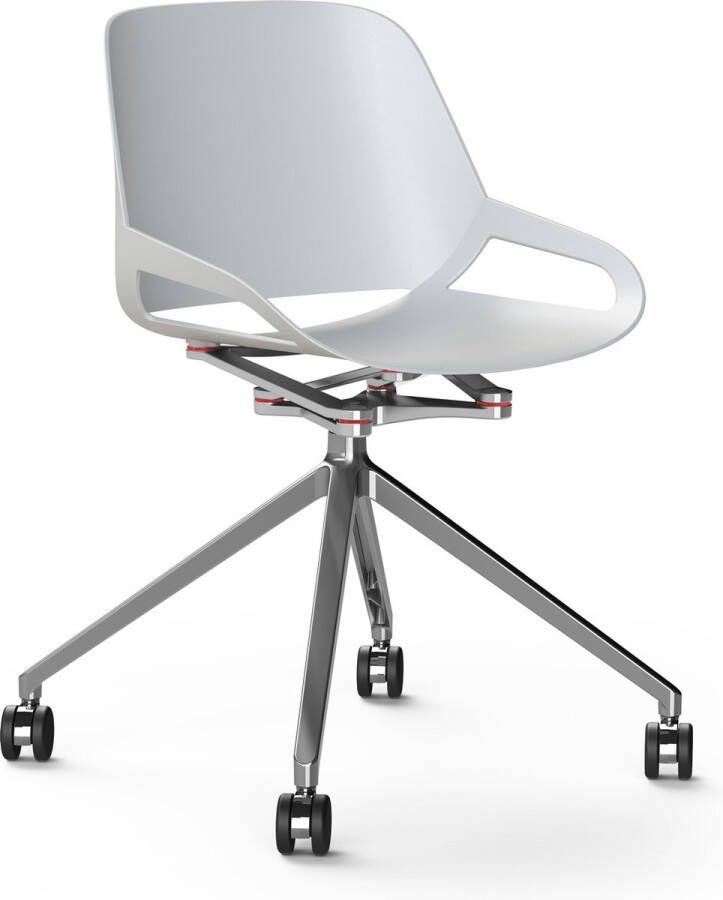 Aeris Numo voetkruis met wielen high gloss polished cinematics: high gloss polished seat shell: white