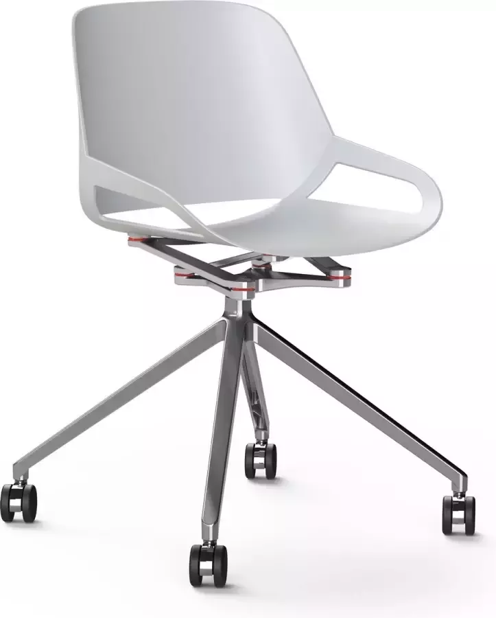 Aeris Numo voetkruis met wielen high gloss polished cinematics: high gloss polished seat shell: white