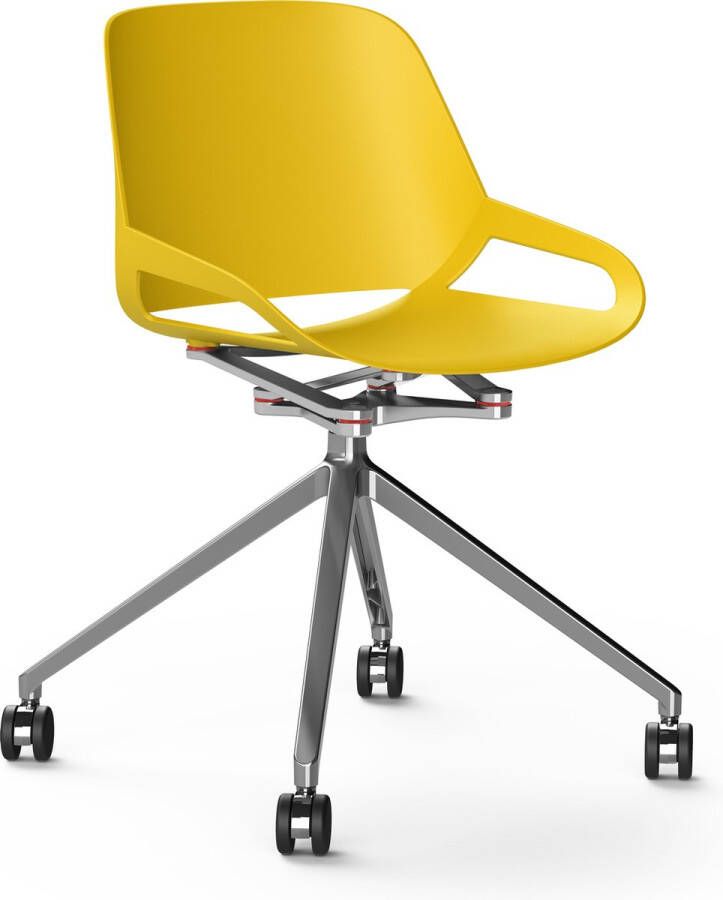 Aeris Numo voetkruis met wielen high gloss polished cinematics: high gloss polished seat shell: yellow