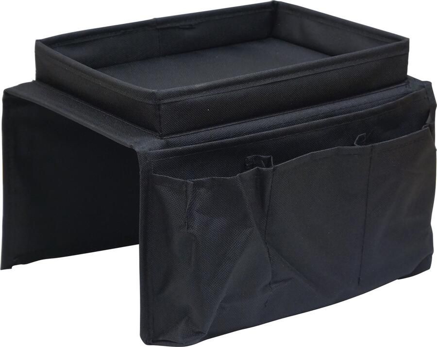 Aidapt armleuning stoel organizer met 6 vakken voor afstandsbediening Zwart