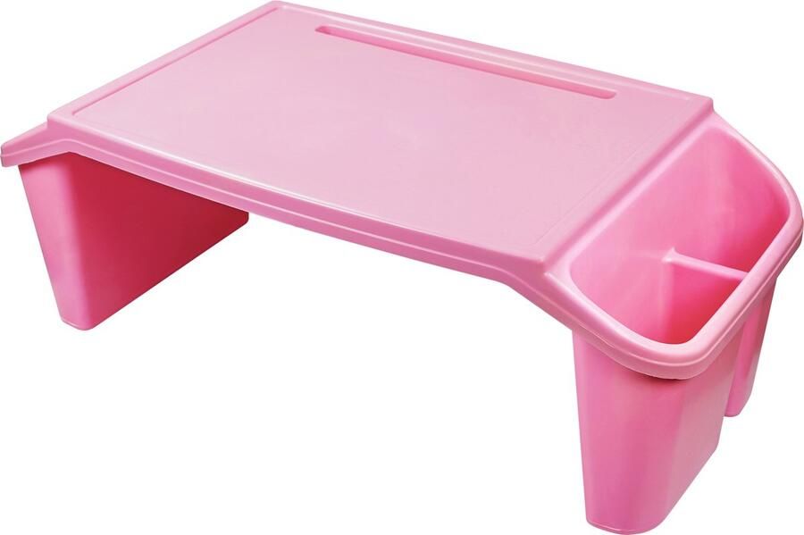 Aidapt Opvouwbaar Bedtafel met Zij Opbergvakken – 54×26 7×19 7 cm – Roze Dienblad