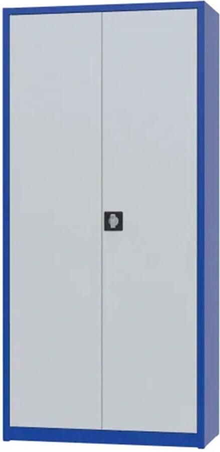 Ailem B.V. Draaideurkast Archiefkast met slot Kantoorkasten staal 180 x 80 x 38 Blauw Metalen kast Opbergkasten 2 deuren staal
