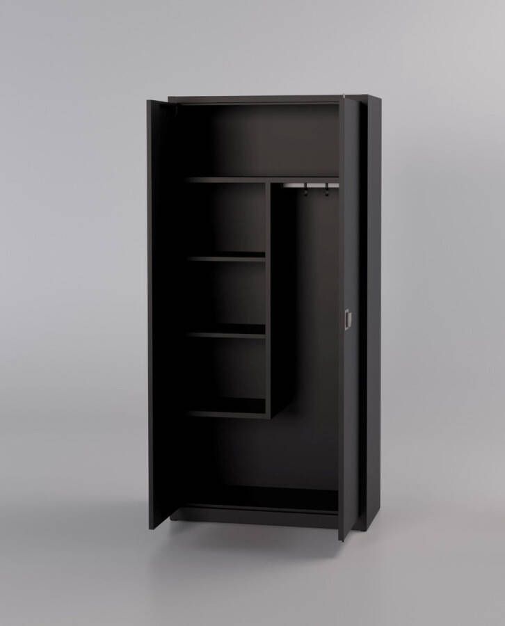 Ailem B.V. Lockerkast Draaideurkast Schoonmaakkasten Werkkast 180 x 80 x 42 ZWART Metalen kast kantoorkast garage kast