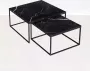 Aime Té Marmeren Salontafel Set Vierkant Nero Marquina Zwart 60 cm + 80 cm Gepolijst - Thumbnail 2
