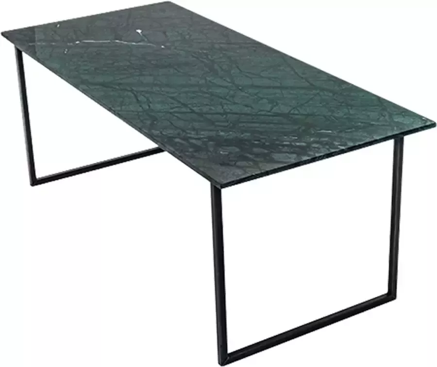 Aime Té Marmeren Eettafel India Green (U-poot) 200 x 100 cm Glanzend
