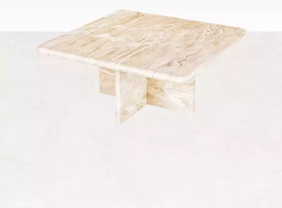Aime Té Travertin Salontafel Vierkant 80 x 80 x 33