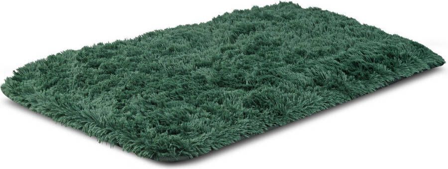 Aio Pluche tapijt korte pool antislip Groen -80x160cm