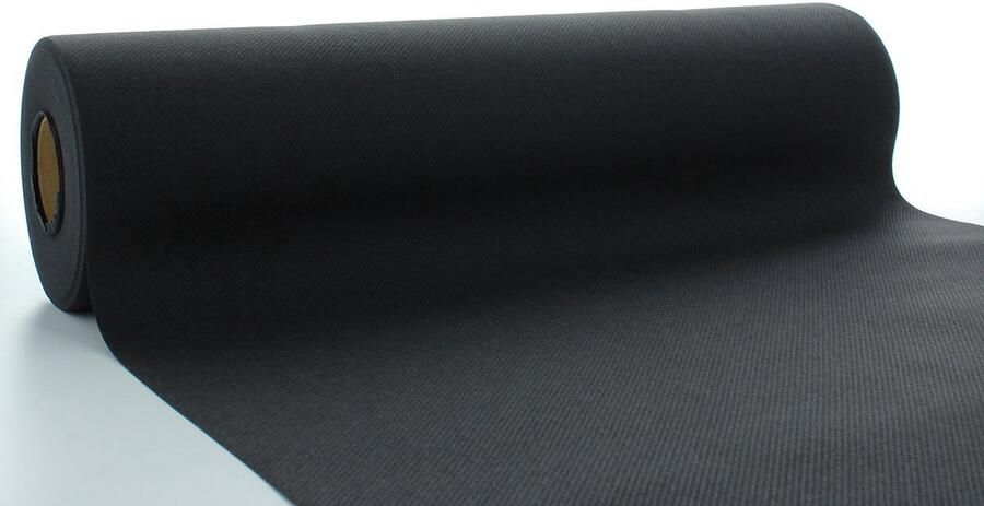 Airlaid tafelband wegwerp tafelkleed 1 stuk zwart 40 cm x 24 m