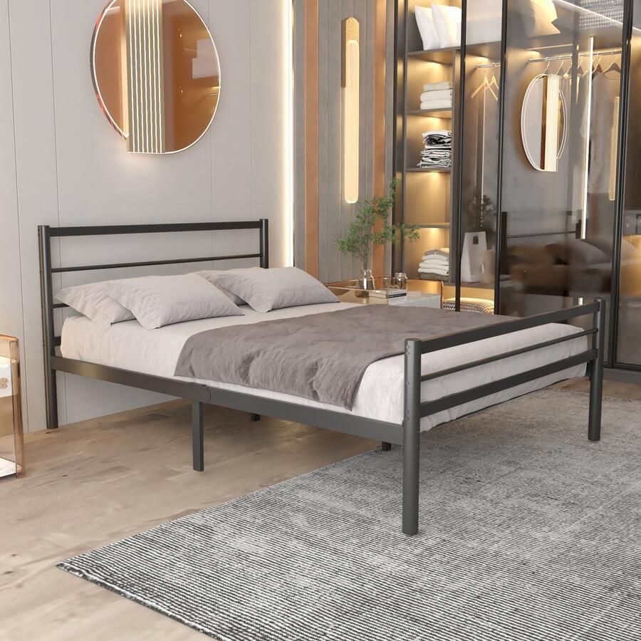 AirSleeperz heavy duty metalen bedframe Chester Kleur zwart Afmeting 140x200 cm Voor 2 personen Draagkracht 600 kg