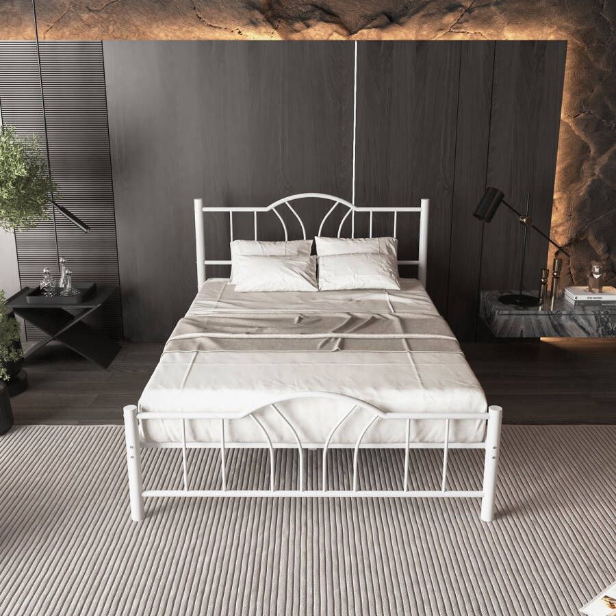 AirSleeperz heavy duty metalen bedframe Esmee Kleur wit Afmeting 140x200 cm Voor 2 personen Draagkracht 600 kg