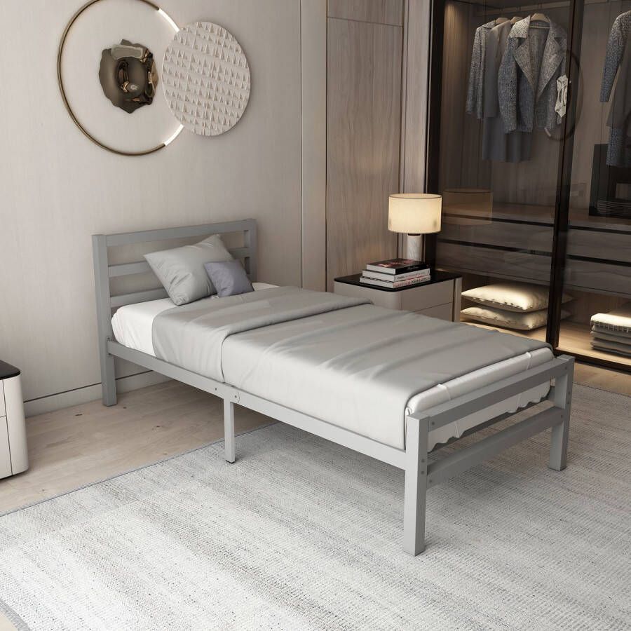 AirSleeperz heavy duty metalen bedframe Burhara Kleur grijs Afmeting 90x200 cm Voor 1 persoon Draagkracht 350 kg
