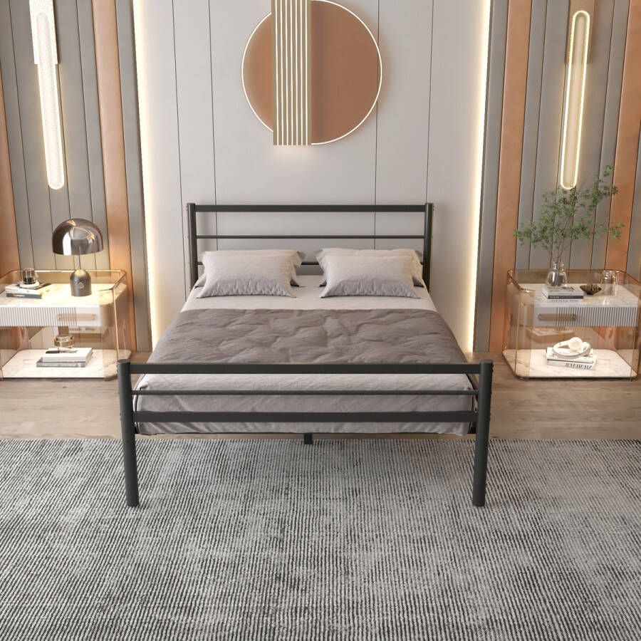 AirSleeperz heavy duty metalen bedframe Chester Kleur zwart Afmeting 140x200 cm Voor 2 personen Draagkracht 600 kg - Foto 2