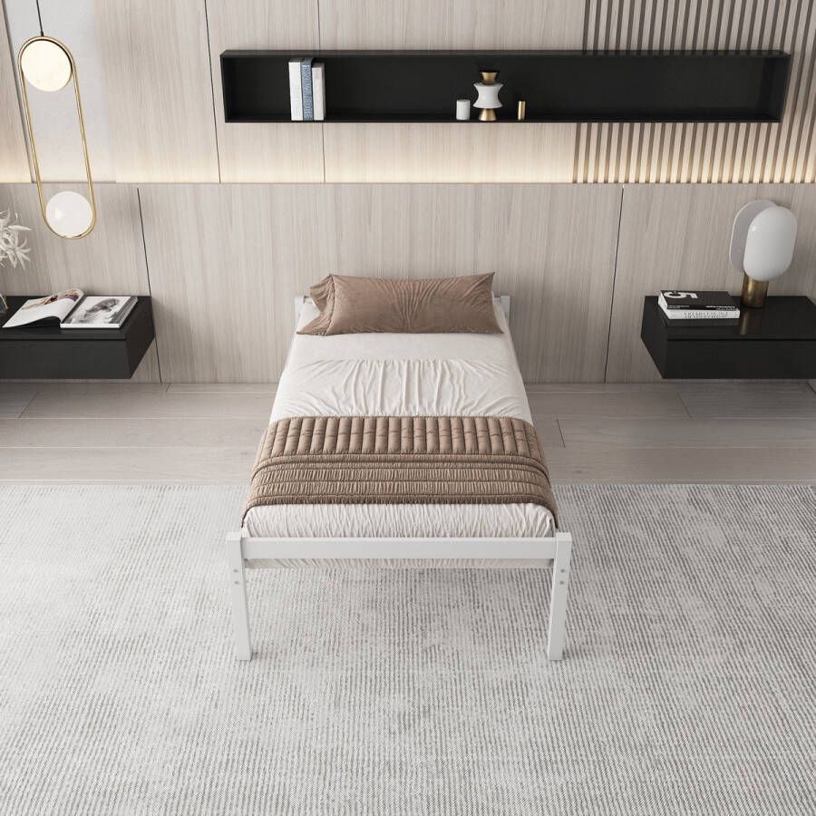 AirSleeperz heavy duty metalen bedframe Felix Kleur wit Afmeting 90x200 cm 1 persoons Draagkracht 350 kg