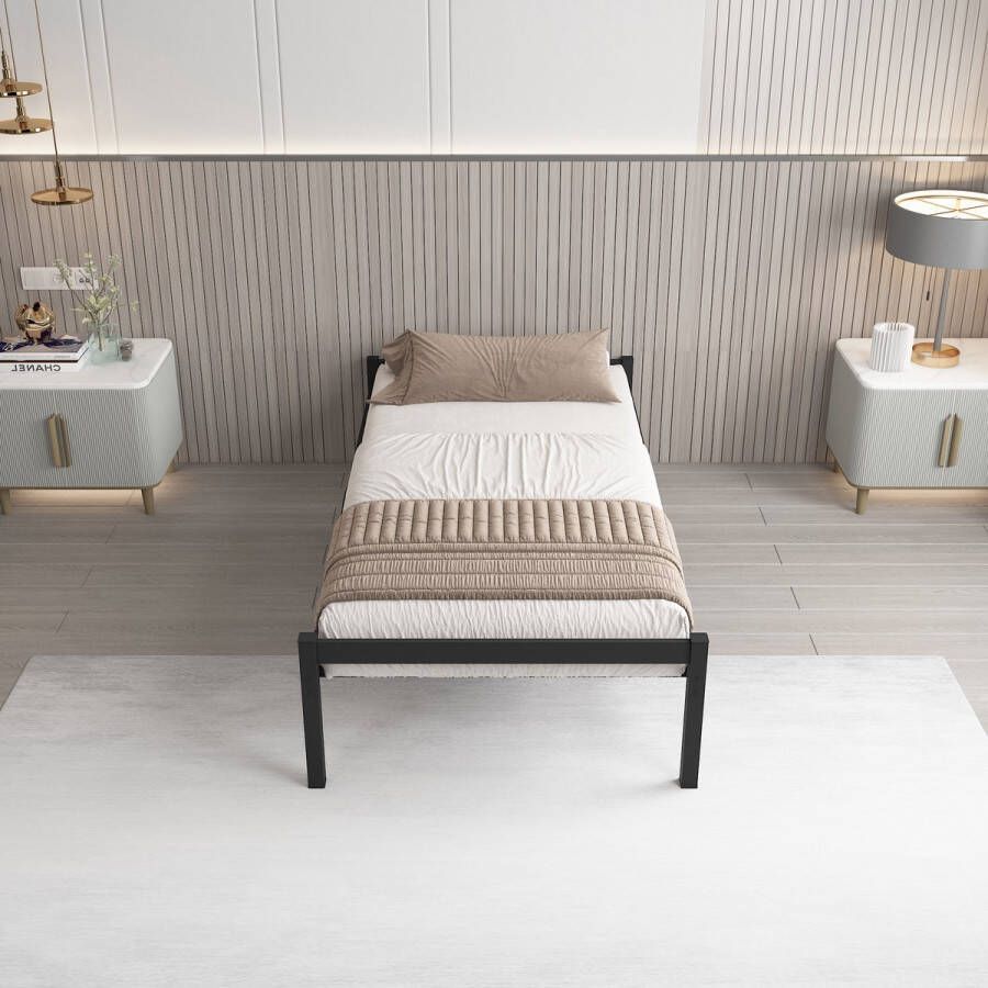 AirSleeperz heavy duty metalen bedframe Felix Kleur zwart Afmeting 90x200 cm Voor 1 persoon Draagkracht 350 kg