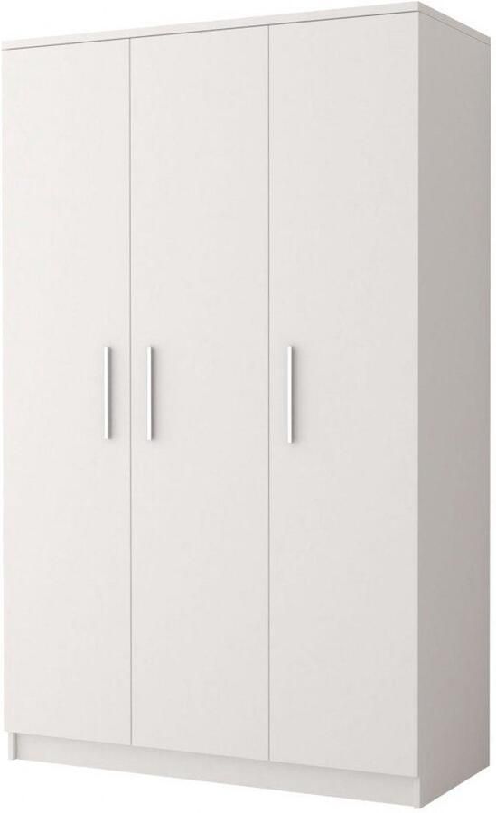 AJE Meubles B.V. Kledingkast MARSALA Draaideurkast Garderobekast met planken en kledingstang 3 deuren 120x193x50 cm MARSALA 3D (Wit)