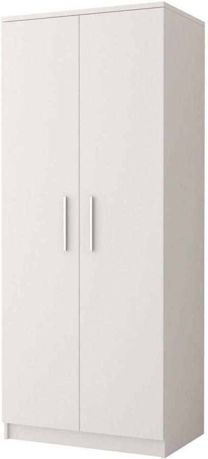 AJE Meubles B.V. Kledingkast MARSALA Draaideurkast Garderobekast met planken en kledingstang 2 deuren 80x193x50 cm MARSALA 2D (Wit)