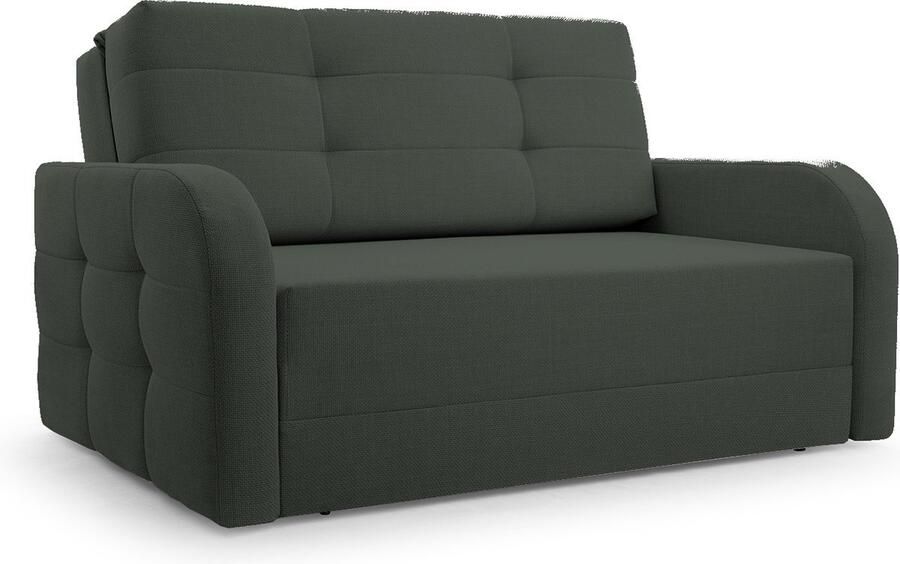 AJE Meubles B.V. Porto 120 Slaapbank Compact en Multifunctioneel 141 x 100 x 90 cm Eenvoudig Uitklapbaar & Decoratieve Stiksels Donkergroen (BRAGI 78)