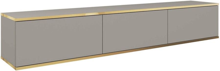 AJE Meubles B.V. Stijlvol Hangend TV-Meubel met Gouden Accenten – Moderne Lowboard TV-Kast voor Woonkamer Hoogwaardig Design (30x175x32 cm) – TV-Meubel Dayn RTV 175 (Grijs)