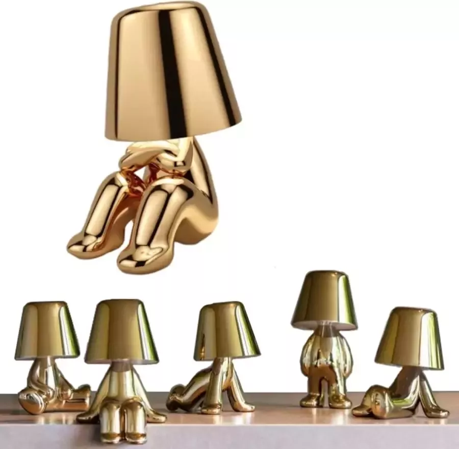 A.K.A. Toby Brother 02 Bureaulamp led dimbaar industrieel goud – lampje woonkamer oplaadbare tafellamp slaapkamer nachtlampje volwassenen – Touch