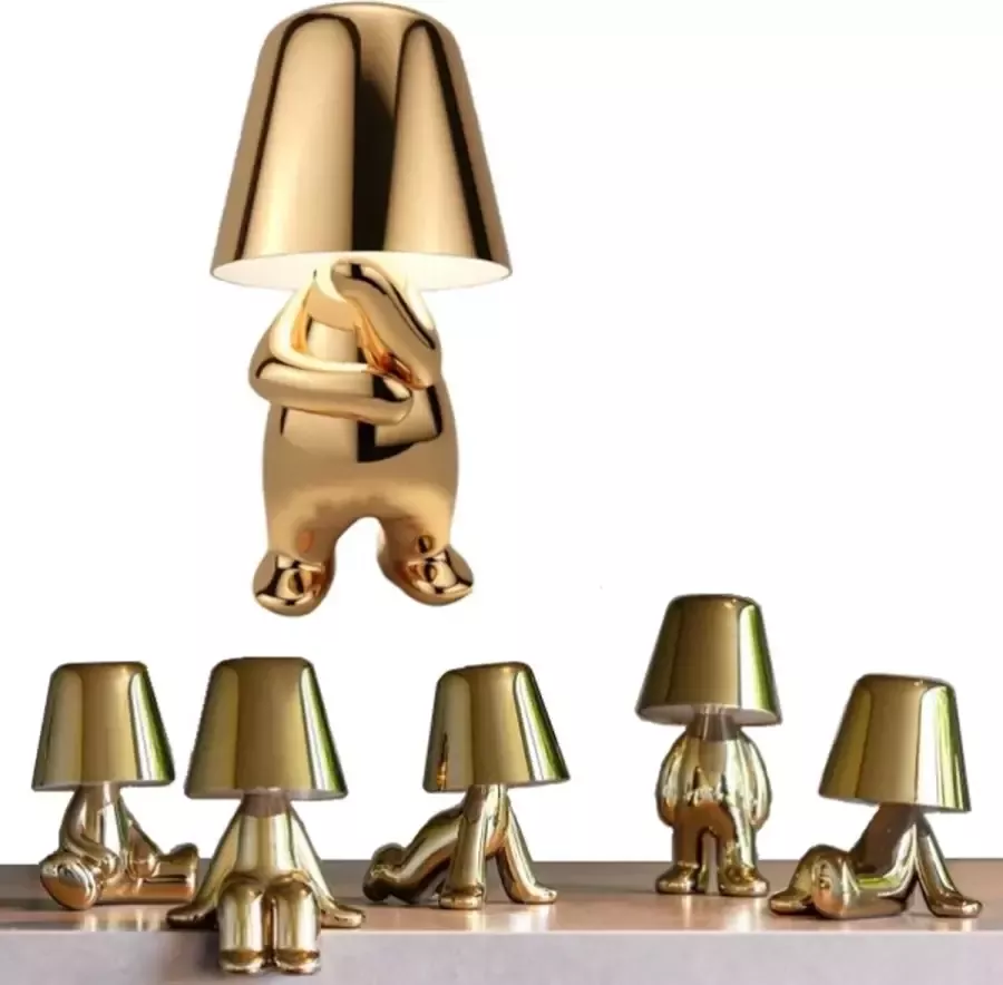 A.K.A. Toby Brother 03 Bureaulamp led dimbaar industrieel goud – lampje woonkamer oplaadbare tafellamp slaapkamer nachtlampje volwassenen – Touch