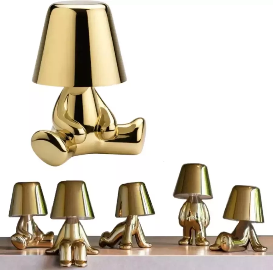 A.K.A. Toby Brother 04 Bureaulamp led dimbaar industrieel goud – lampje woonkamer oplaadbare tafellamp slaapkamer nachtlampje volwassenen – Touch