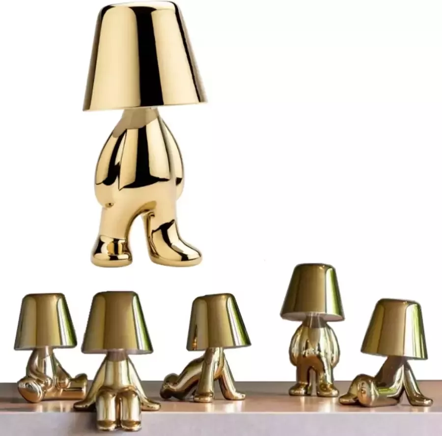 A.K.A. Toby Brother 05 Bureaulamp led dimbaar industrieel goud – lampje woonkamer oplaadbare tafellamp slaapkamer nachtlampje volwassenen – Touch