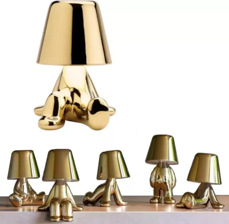 A.K.A. Toby Brother 06 Bureaulamp led dimbaar industrieel goud – lampje woonkamer oplaadbare tafellamp slaapkamer nachtlampje volwassenen – Touch