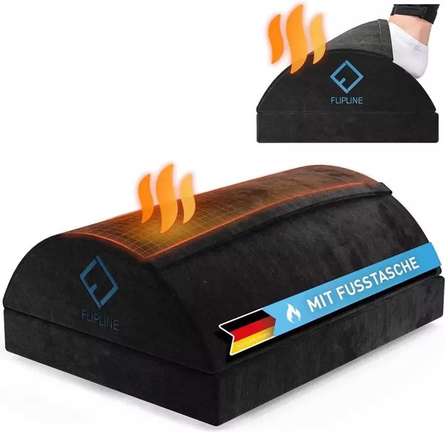 A.K.A. Flipline verwarmde voetenrust met fleece in hoogte verstelbaar thuiskantoor voetenbank