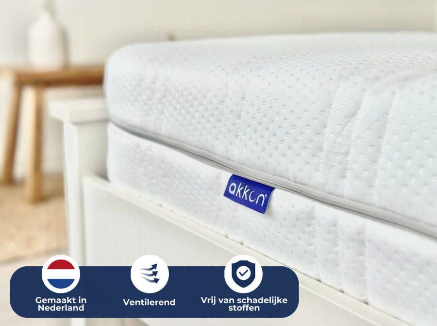 Akkon Hybrid Matras 70x155 15 cm dik Koudschuim HR50 Kwaliteitsmatras