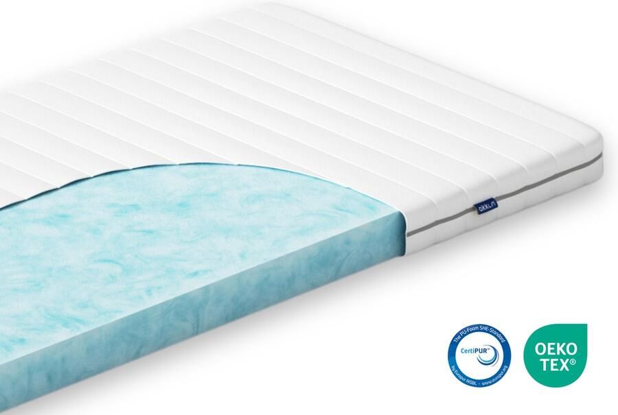 Akkon Hybrid Topper 140x210 7 cm dik Koudschuim Topdekmatras 140 x 200 cm Topmatras 30 nachten proefslapen