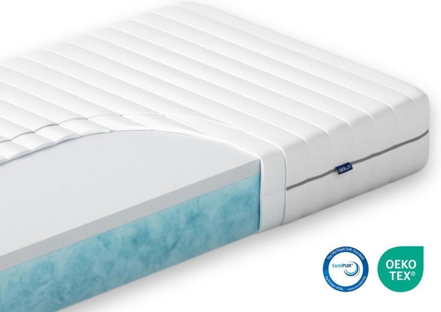 Akkon NASA Traagschuim Matras 90x200 21 cm dik Traagschuim met Koudschuim 100 nachten proefslapen