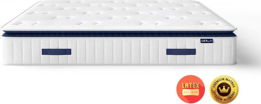 Akkon Original Matras 90x200 cm 2-in-1 matras met topper Pocketvering Natuur Latex 100 nachten proefslapen - Foto 2