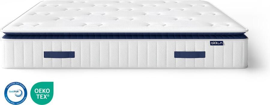 Akkon Original Matras 90x200 cm 2-in-1 matras met topper Pocketvering Natuur Latex 100 nachten proefslapen