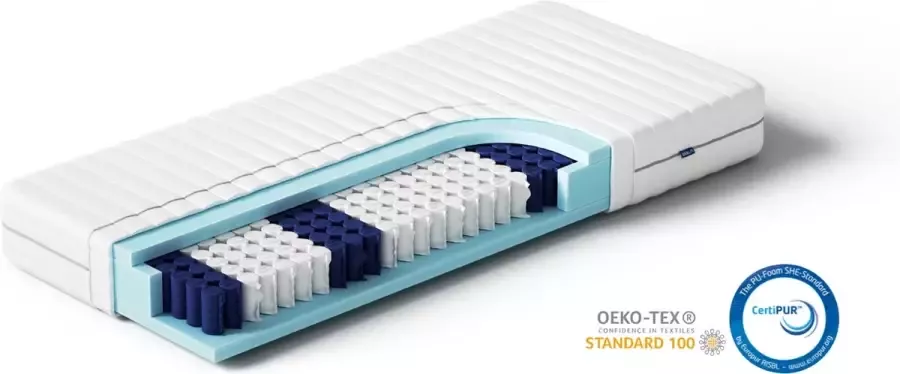 Akkon Pocketvering Matras 90x220 21 cm dik Koudschuim HR45 afdeklaag Premium Tijk - Foto 2