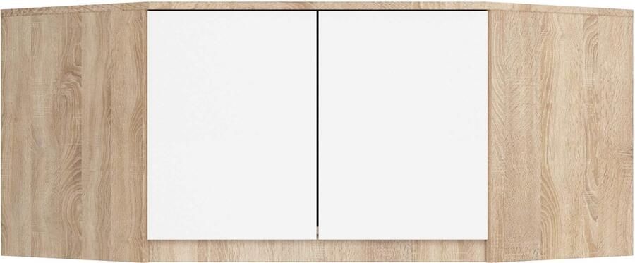 Akord Bovenkast voor Kast S100 Staand Dąb Sonoma Wit 100x55x50 cm Laminaat Mat Zelfmontage