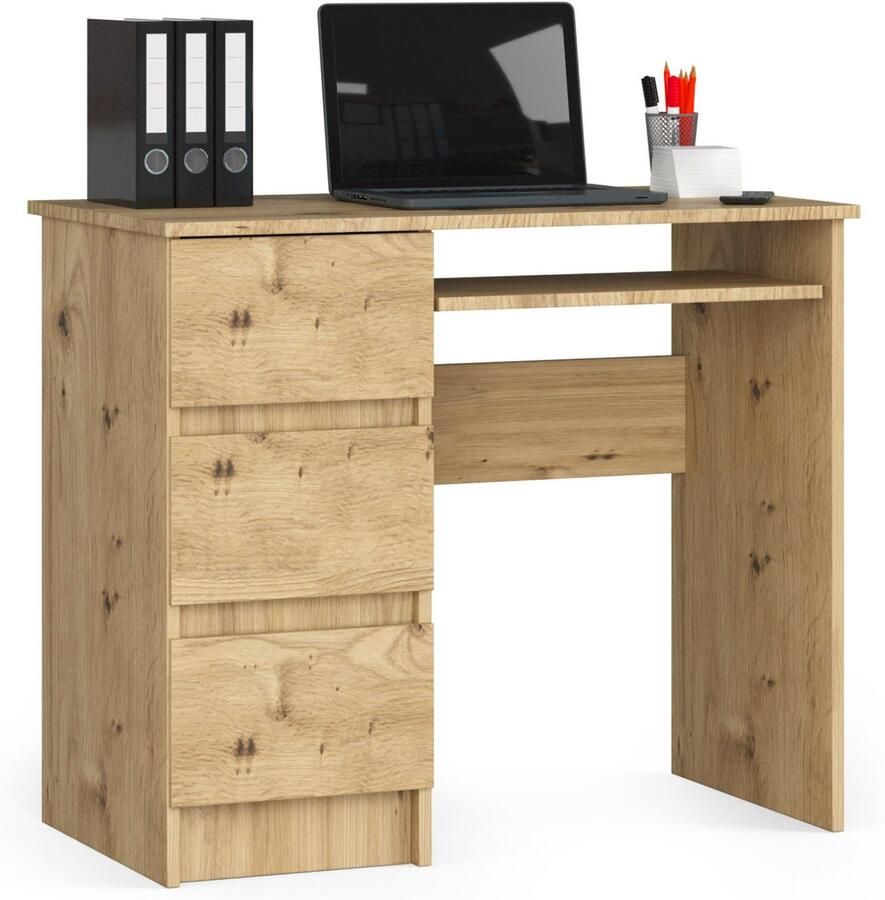 Akord Bureau Links A-6 Computerbureau Computer Tafel Bureautafel Rechts Artisan Eik 90 x 77 x 50 cm