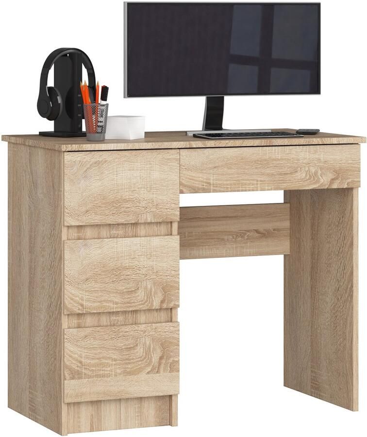 Akord Bureau Links A-7 Computerbureau Computer Tafel Bureautafel Links Sonoma Eik 90 x 77 x 50 cm