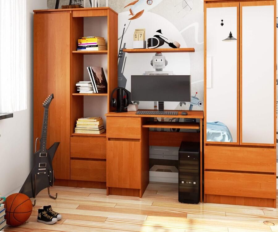 Akord Bureau Rechts PIKSEL Computerbureau Computer Tafel Bureautafel Rechts Els 90 x 77 x 50 cm